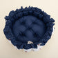 Yuvarlak Babynest - Çift Taraflı - Lacivert Saten - Bahriyeli