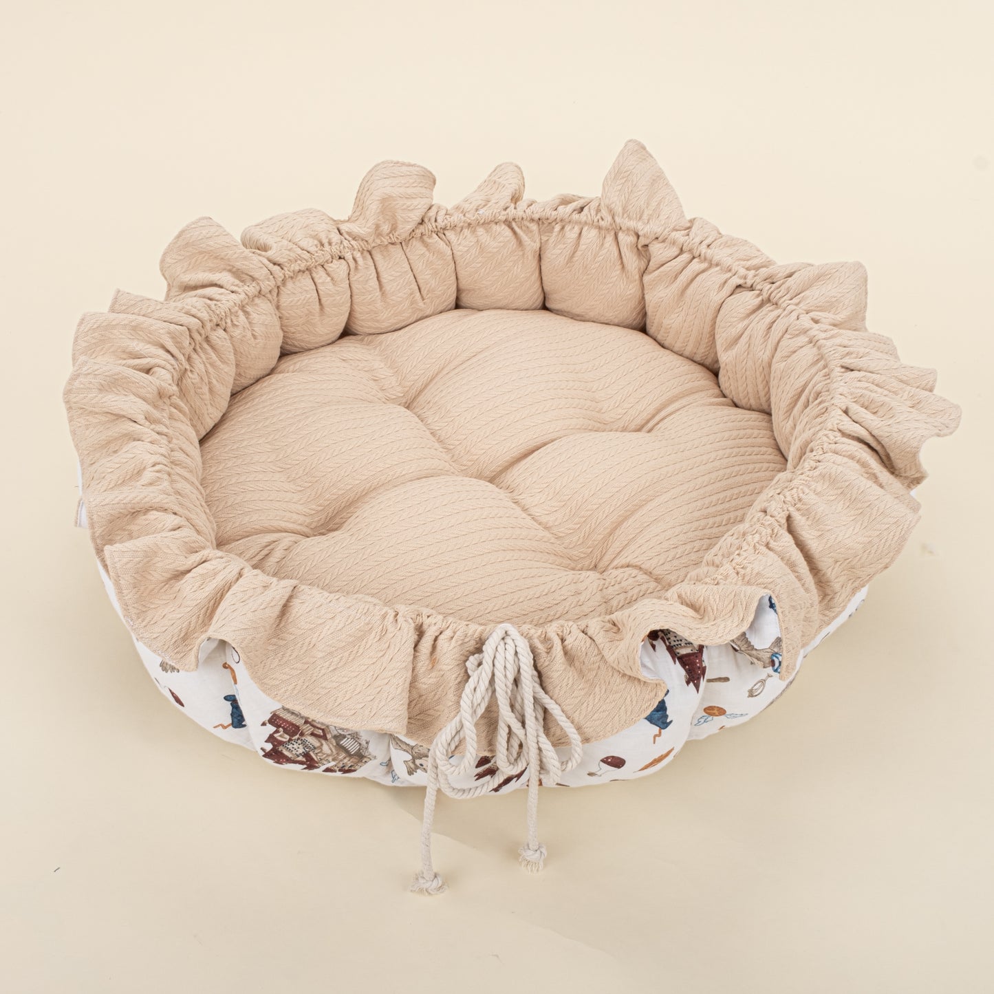 Yuvarlak Babynest - Çift Taraflı - Sütlü Kahve Örgü - Harry