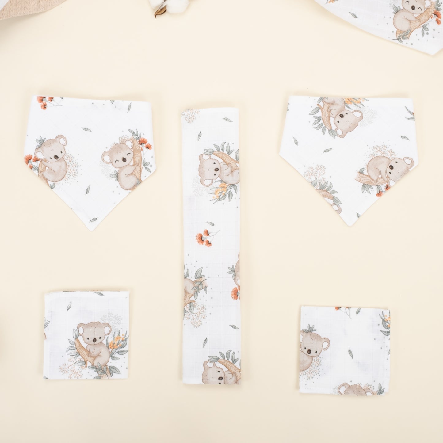 9 Parça Avantajlı Set - Çift Taraflı - Sütlü Kahve Örgü - Koala