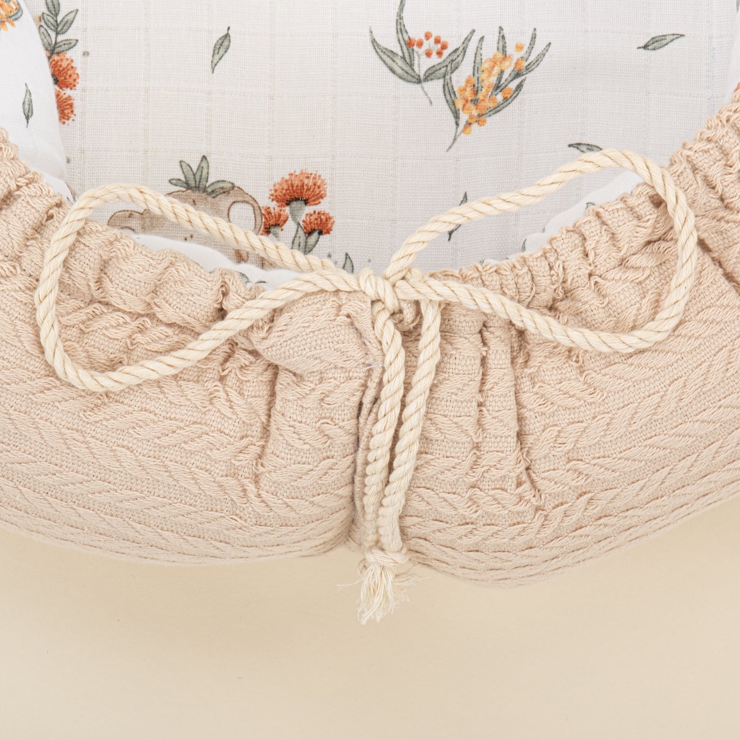 Babynest ve Yastık - Çift Taraflı - Sütlü Kahve Örgü - Koala