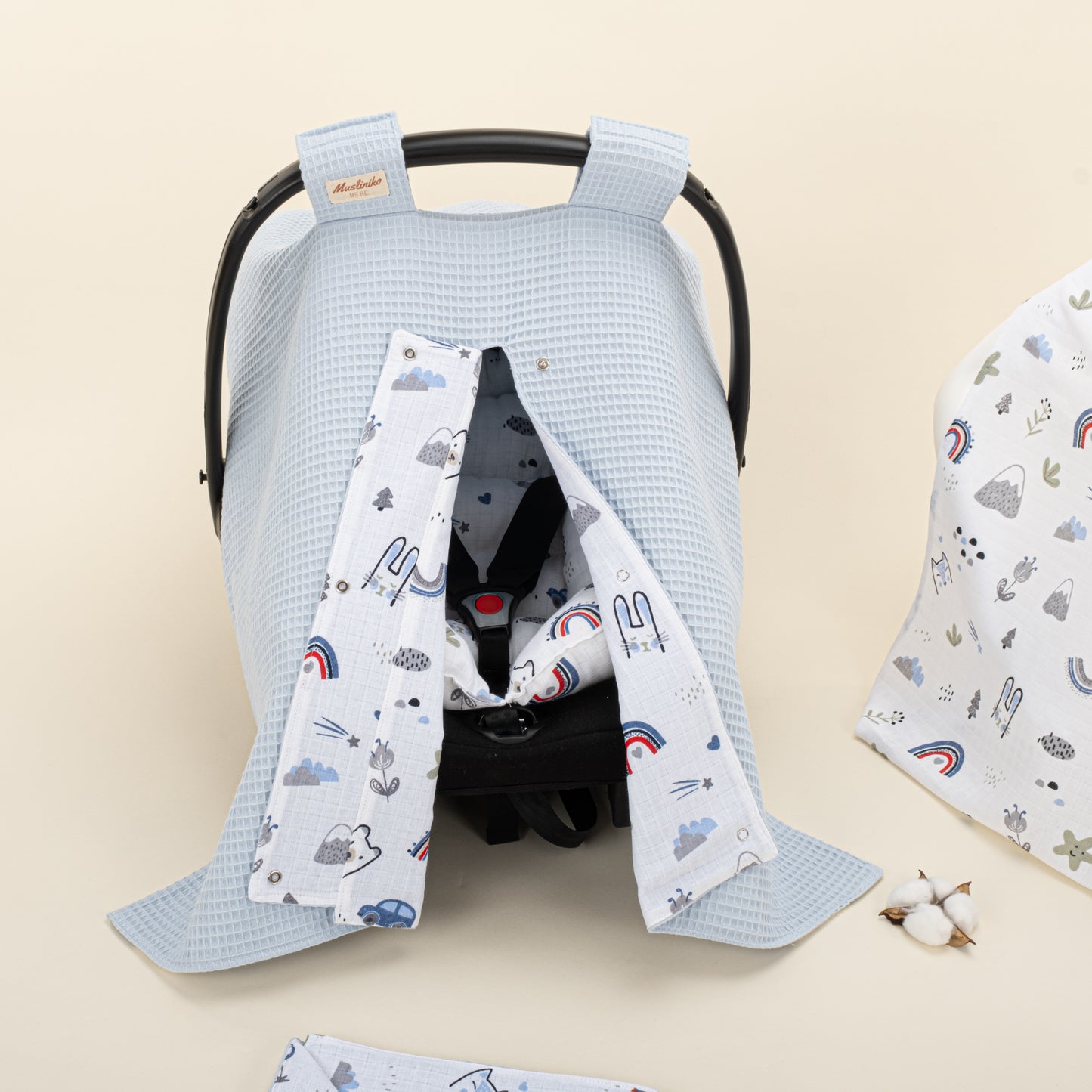 9 Parça Avantajlı Set - Çift Taraflı - Bebe Mavi Petek - Mavi Kedi